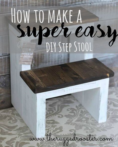 Diy Step Stool, Step Stool Diy, Stool Diy, Toddler Step Stool, Diy Stool, 2x4 Projects, Diy Step, Step Stools, Kids Stool