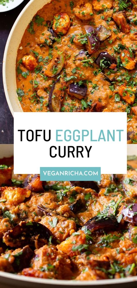 Naan Flatbread, Crispy Eggplant, Tofu Curry, Eggplant Curry, Vegan Richa, Vegan Entree, Entree Recipes, Tofu Recipes, Easy Weeknight