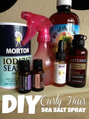 Diy Curly Hair, Curly Hair Spray, Natural Hair Spray, Diy Curls, Hair Growth Spray, Sea Salt Spray, Homemade Hair Products, Coconut Oil Hair, Salt Spray