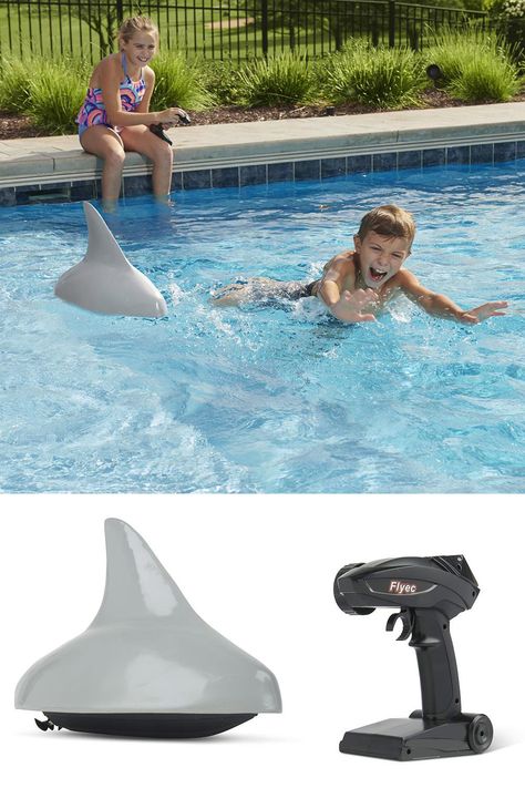 Just when you thought it was safe to back in the water... pool sharks! Shark Pool, Water Pool, Shark Fin, Sharks, Billiards, Remote Control, Thinking Of You, Party Decorations, Birthday Party