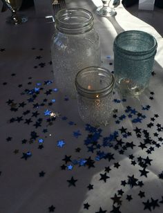 Night Under The Stars Theme, Sparkle Mason Jars, Prom Themes Starry Night, Under The Stars Theme, Starry Night Prom, A Night Under The Stars, Night To Shine, Prom Planning, Galaxy Wedding