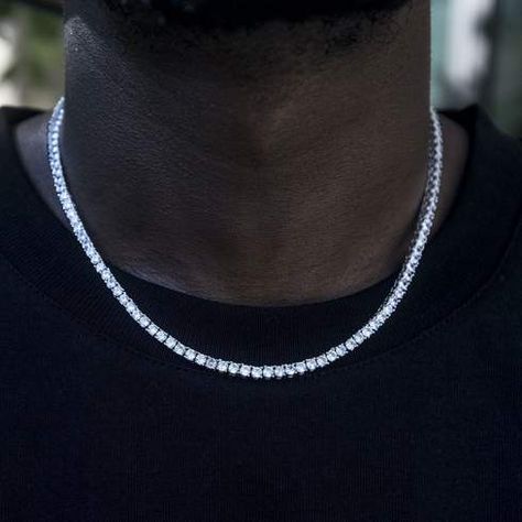 Gold Chains for Men - FREE Shipping | The GLD Shop Diamond Tennis Necklace, Tennis Chain, Mens Engagement, Tennis Necklace, Diamond Chain, Cuban Link Chain, Gold Plated Chains, Chains For Men, Tennis Bracelet