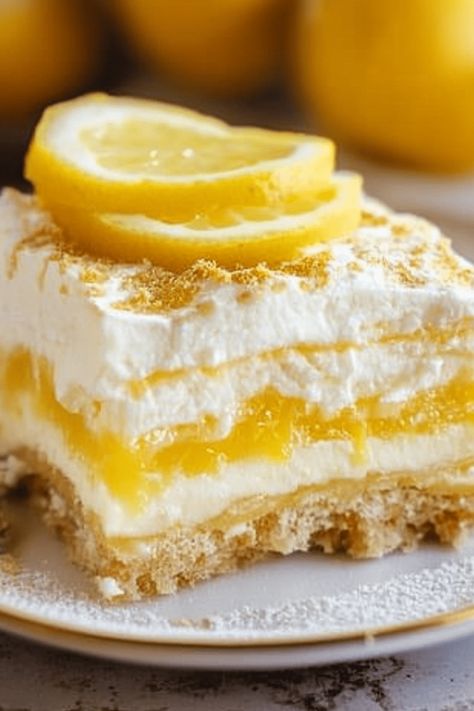 LEMON TIRAMISU Dessert With Ladyfingers, Layered Mousse Desserts, Lemon Christmas Dessert, Lemon Lush Cake Recipe, Tiramisu Ideas, Recipes With Lemon Curd, Lemon Fluff Recipe, Best Sugar Cookie Icing Recipe, Recipes Using Lemon Curd