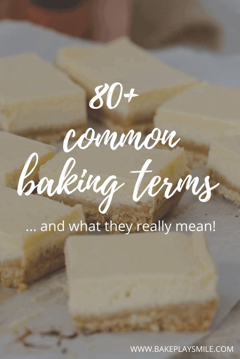 This Common Baking Terms Glossary will help you whenever you’re making a new recipe. This list covers over 80 of the most common baking words and terms that we use in our recipes, so you can become a baking master in no time at all! #common #baking #terms #glossary Pastry Kitchen, Kitchen Skills, Recipe Books, Food Quotes, Top Chef, Sweet Chocolate, Bread Dough, Baking Tips, How To Make Bread