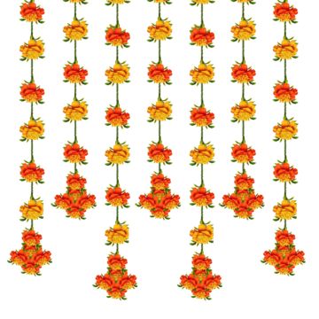 Marigold Garland Illustration, Marigold Illustration Indian, Indian Wedding Elements, Marigold Border, Wedding Marigold, Marigold Wreath, Diwali Flowers, Marigold Design, Flower Marigold