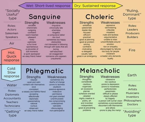 Your temperament influences everything you do, from your sleeping habits, to your eating habits and even how you relate with people. Therefore understanding your temperament and knowing why you act the way you do can be enormously helpful in your daily life. Temperament Types, Four Temperaments, Personality Chart, Writing Characters, God Is Real, Writing Resources, True Feelings, Personality Traits, Psychology Facts