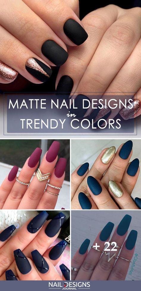 Mate Nails 2023, Short Acrylic Nails Designs Matte, Fall Matte Nails Colors Shades, Gel Nail Designs Dark Colors, Nail Ideas Matte Black, Matte Nails Design Ideas Simple, Matte Spring Nails Coffin, Matte Shellac Nails, Shiny Matte Nails