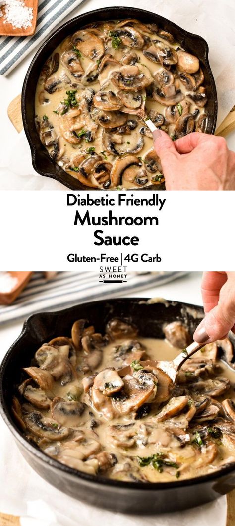 This easy Keto Creamy Mushroom sauce is a French-inspired low-carb sauce recipe perfect for adding on top of steak, grilled chicken breast, or steamed vegetables.Plus, this creamy mushroom sauce is made without cornstarch and thickened with Cream cheese and Parmesan. Keto Mushroom Sauce, Vegetarian Sauces, Keto Mushrooms, Pumpkin Pasta Sauce, Steak Grilled, Keto Sauces, Grilled Chicken Breast, Steak And Mushrooms, Low Carb Sauces