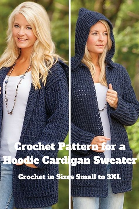 Hoodie Cardigan Crochet Pattern, Easy Crochet Hooded Cardigan Pattern Free, Crochet Hooded Sweater Pattern Free, Crochet Cardigan With Hood Pattern Free, Free Crochet Cardigan Patterns For Women Sweater Coats, Crochet Hoodie Pattern Free Women, Hooded Cardigan Crochet Pattern Free, Womens Crochet Cardigan Pattern Free, Crochet Womens Sweater Pattern Free