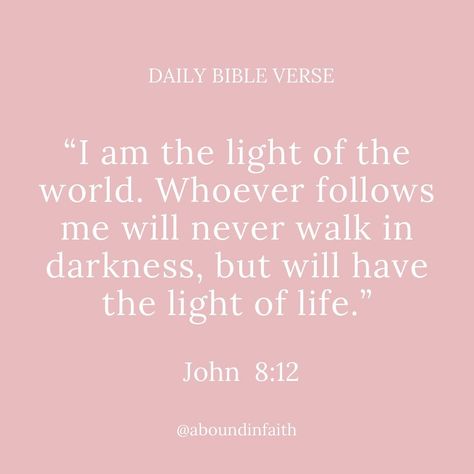 “🌟✨ ‘Then Jesus spoke to them again, saying, “I am the light of the world. He who follows Me shall not walk in darkness, but have the light of life.” - John 8:12 📖 In a world that often feels filled with shadows, this promise shines bright. Jesus is our guiding light, leading us through every challenge and illuminating our path with hope and love. Let’s walk in His light today and always, embracing the life He offers. ——- Español ——————————- “🌟✨ ‘Entonces Jesús les habló de nuevo, diciendo: “... John 8:12, I Am The Light Of The World, Encouragement Verses, Christianity Quotes, I Am The Light, John 8 12, John 8, Walk In The Light, Our Path