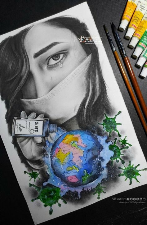 Earth Drawings, Drawing Competition, Painting Competition, Positive Art, Poster Drawing, Medical Art, Art Poster Design, Home Stay, Amazing Drawings