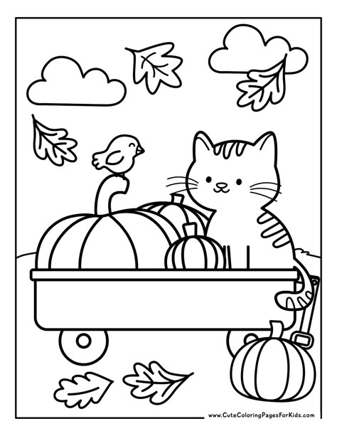 16 Fall Coloring Pages (Free Printable PDF Downloads) - Cute Coloring Pages For Kids Fall Coloring Pages Free Printable, Free Printable Fall Coloring Pages, Fall Coloring Sheets, Fargelegging For Barn, Kindergarten Coloring Pages, Fall Coloring, Preschool Coloring Pages, Pumpkin Coloring Pages, Teacher Librarian