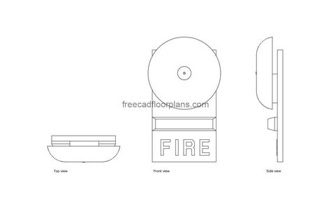 Fire Alarm With Bell - Free CAD Drawings Pool Houses Plans, Minotti Furniture, House Plans Design, Floor Plans House, One Storey House, Swimming Pool House, Courtyard House Plans, 2 Bedroom House Plans, House Plans 3 Bedroom