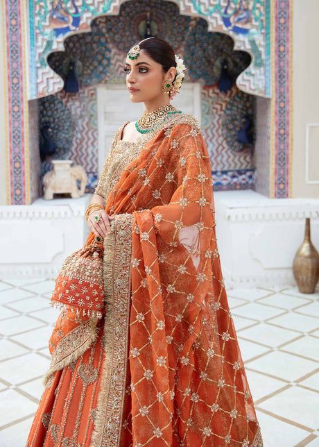 KESAR - KANWAL MALIK Wedding Dress Lehenga, Mehandi Outfit, Weddings Pakistani, Kanwal Malik, Satyameva Jayate, Lehenga For Wedding, Dress Lehenga, Orange Lehenga, Latest Bridal Lehenga Designs