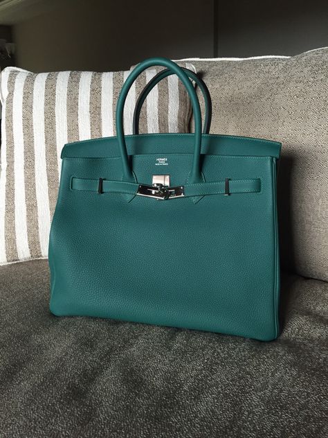 Malachite Hermes Malachite, Hermes Birkin, Birkin Bag, Top Handle Bag, Wallet