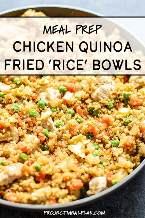 Quinoa Meals, Quinoa Recipes Side Dish, Chicken Quinoa Recipes, Rice With Veggies, Quinoa Recipes Dinner, Meal Prep Chicken, Quinoa Fried Rice, Fried Quinoa, Quinoa Recipes Easy