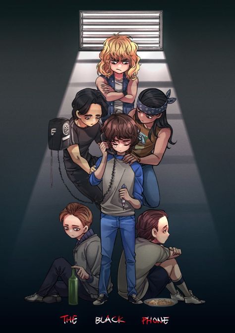 Art creds @bamboo_carbon9445 on Insta #tbf #theblackphone #vancehopper #finneyblake #robinarellano #griffinstagg #paperboy #billyshowalter #bruceyamada The Black Phone, Black Phone, Some People, The Black, Books Wattpad, Wattpad, Books, Wall, Black