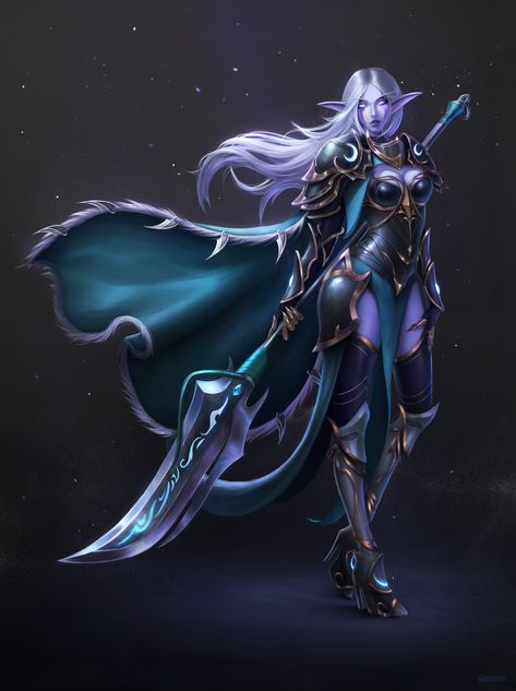 ArtStation - Lexith, Alisa Nilsen Wow Night Elf, Armored Boots, Types Of Elves, Waist Cape, Night Elves, Dnd Elves, Elves Fantasy, Blue Cape, Elf Art