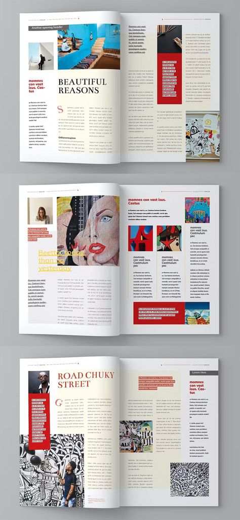 Modern Magazine Template INDD. 15 Custom Pages. A4 & US letter format paper size. Magazine Inside Pages, Modern Magazine, Media Magazine, Cool Magazine, Letter Format, Magazine Template, Promote Your Business, Page Design, Paper Size