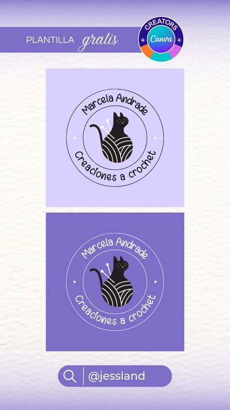 Logo Marca Crochet Gato ilustrado violeta Crochet Designs, Design Inspo, Illustrator, ? Logo, Crochet, Canvas, Quick Saves, Design, Art