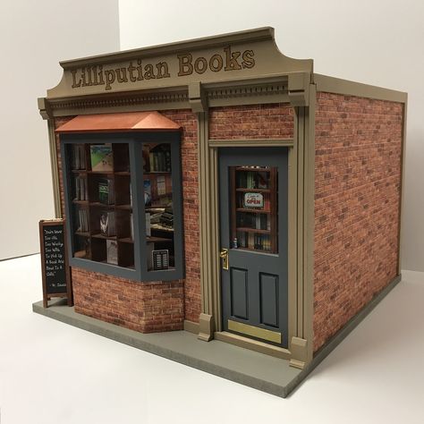 Bloxburg Book Store Ideas, Architecture Miniature, Store Ideas Bloxburg, House Miniature, Bloxburg Book Store, Sims 4 Bookstore Build, Book Store Design, Bloxburg Store, Library Miniature Diy