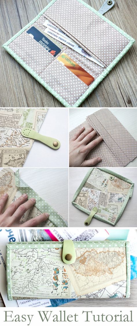 Diy Wallet Easy, Sewing Wallet, Diy Bags No Sew, Wallet Sewing Pattern, Sew Wallet, Trendy Sewing Projects, Simple Wallet, Wallet Tutorial, Diy Wallet