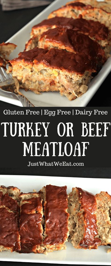 Egg Free Meatloaf, Gluten Free Veggies, Gluten Free Meatloaf, Gluten Free Meat, Gluten Free Turkey, Beef Meatloaf, Healthy Beef, Gluten Free Egg Free, Egg Free Recipes