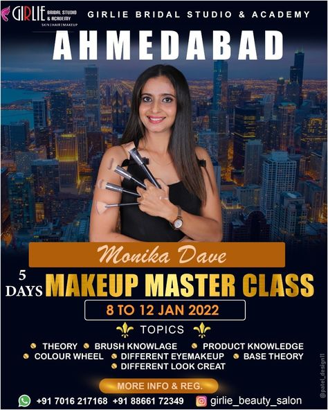 Latest design poster Class Poster Design, Class Poster, Makeup Course, Day Makeup, Instagram Editing, Master Class, Beauty Salon, New Design, Latest Design