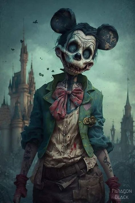 Evil Cartoon Characters, Dark Disney Art, Disney Horror, Arte Peculiar, Zombie Art, Horror Artwork, Dark Disney, رعب نفسي, Dark Art Tattoo