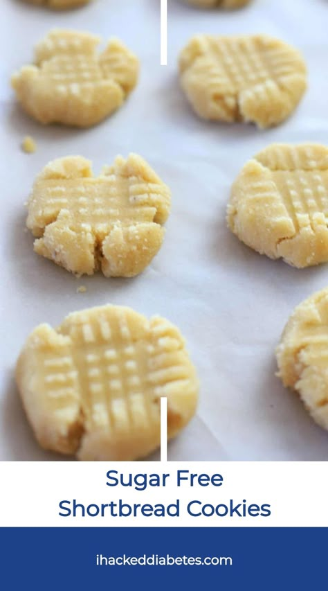 Low Carb Shortbread Cookies are just like the traditional shortbread cookies without all the sugar spikes. Diabetic friendly and sugar free. Low Carb Shortbread Cookies, Sugar Free Butter Cookies, Sugar Free Shortbread Cookies, Sugar Free Cutout Cookies, Sugarfree Cookies Recipe, Low Sugar Desserts For Diabetics, Low Carb Desserts For Diabetics, Sugar Free Cookies For Diabetics, Sugar Free No Bake Cookies