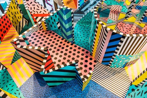 Camille Walala’s colorful new exhibition is a Memphis design rabbit hole - Curbed Camille Walala, Memphis Art, Labyrinth Design, London Gallery, Exhibition Art, Gallery Exhibition, London Design Festival, Spanish Design, Interactive Installation