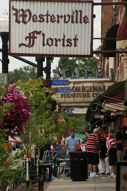 Downtown Westerville, Ohio  by Aloha Photography, via Flickr Beautiful Places In America, Newark Ohio, Westerville Ohio, Ohio Girls, Ohio History, My Hood, Flower Shops, Road Trip Destinations, My Kind Of Town