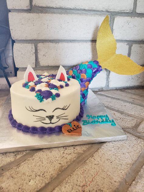 Mermaid cat cake Caticorn Birthday Party Cake, Gabby Cat Birthday Cake, Gabbys Dollhouse Mercat Cake, Cat Unicorn Cake, Mermaid Cat Birthday Party, Mercat Birthday Party, Caticorn Mermaid Birthday Party, Kitty Mermaid Party, Kitty Mermaid Cake