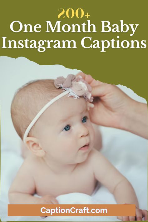 Celebrate your little one's first month with these adorable Instagram captions! From cute and cuddly moments to milestone achievements, these captions capture the joy and wonder of your newborn's first month. Share the love and joy with friends and family as you cherish every precious moment. Find the perfect caption to express your happiness and love for your baby. #NewbornCaptions #OneMonthOldBaby #BabyMilestone #ParenthoodJoys #NewParentLife 1 Month Milestone Caption, 4 Month Old Captions, 1 Month Old Caption Ideas, Monthly Milestone Captions, One Month Old Baby Captions, Newborn Captions Instagram, Baby Instagram Captions, 2 Month Baby Milestones, One Month Pictures