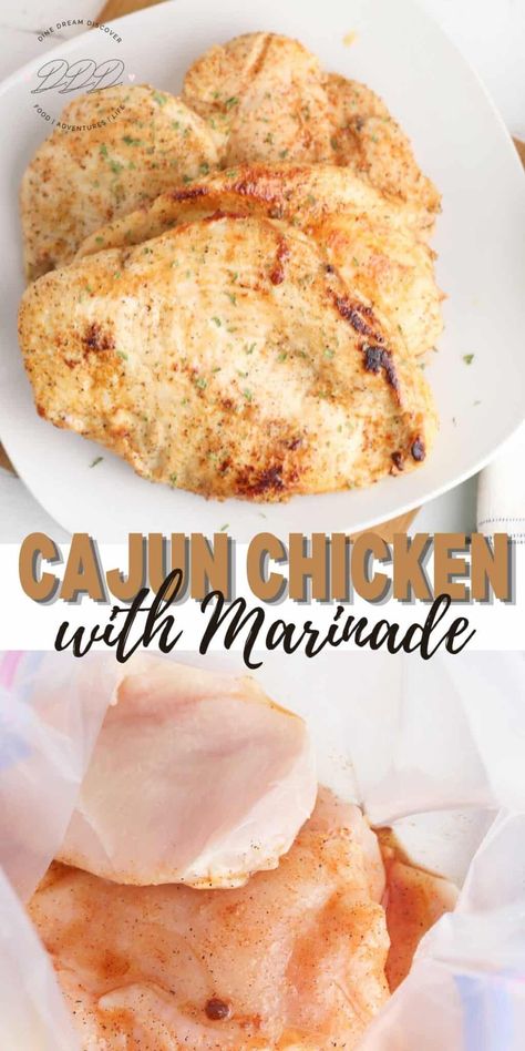 Cajun Chicken with Marinade Recipe | Dine Dream Discover Cajun Chicken Marinade, Cajun Marinade, Delicious Chicken Marinade, Grilled Chicken Marinade Recipes, Lemon Chicken Marinade, Creole Chicken, Marinated Chicken Recipes, Southern Chicken, Grilled Chicken Marinade