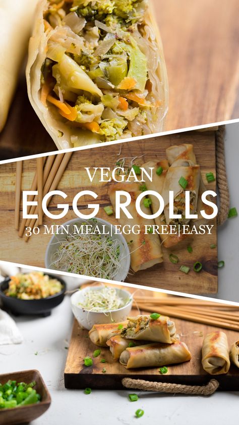 Vegan Egg Rolls, Egg And Grapefruit Diet, Vegan Potluck, 30 Min Meals, Vegan Egg, Egg Diet Plan, Boiled Egg Diet Plan, Egg Roll Recipes, Boiled Egg Diet