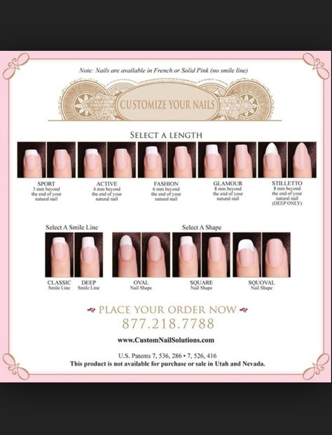 Nail length guide (very helpful) Nail Length Chart, Diy Wedding Nails, Shape Chart, Acrylic Nail Shapes, Nails Polish, Nail Length, Oval Nails, Nail Designs Spring, Nail Sizes