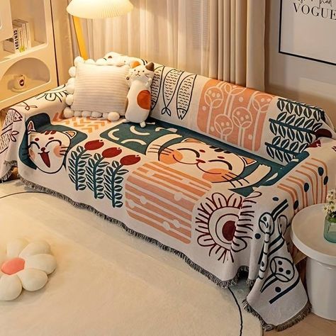 Temu | Explore the Latest Clothing, Beauty, Home, Jewelry & More Fairycore Room, Plaid Sofa, Sofa Throw Cover, Cottagecore Room Decor, Boho Sofa, Room Decor Grunge, Room Decor Dark, Vintage Room Decor, Cozy Sofa