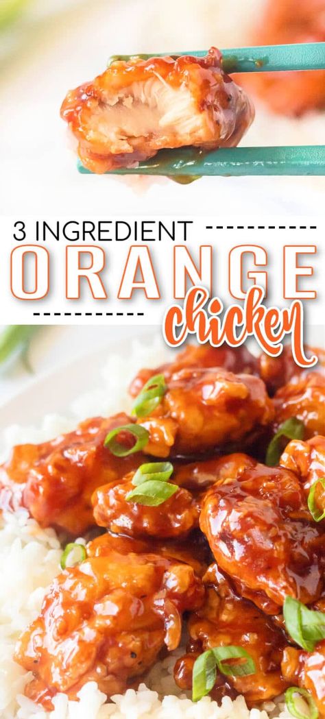 BEST 3 INGREDIENT ORANGE CHICKEN Orange Chicken Made With Marmalade, Manderine Orange Chicken, Orange Chicken Recipe Easy Crock Pot, Orange Chicken For A Crowd, Chicken Orange Sauce, East Orange Chicken, Three Ingredient Orange Chicken, Marmalade Recipe Chicken, Orange Teriyaki Chicken