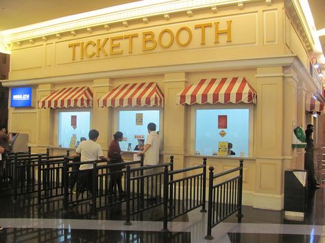 Ticket booth Ticket Counter Design Modern, Ticket Counter Design, Amusement Park Ticket, Theatre Ticket Booth, Shipping Container Design, Corporate Events Decoration, Ticket Booth, Festival Inspo, Festival Decor