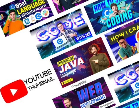 Thumbnail design for coding and programmer youtubers . visit my portfolio Thumbnail Design, Youtube Thumbnail, Freelancing Jobs, Web Development, Youtubers, Coding