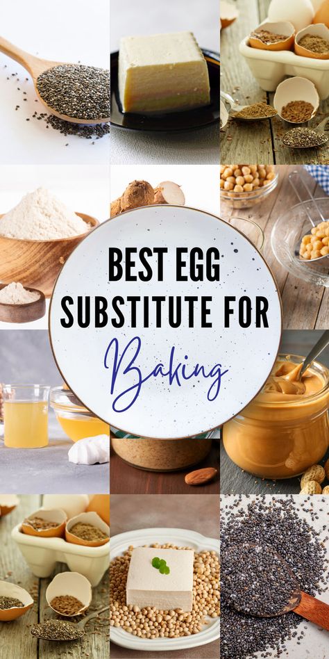 WHAT IS THE BEST EGG SUBSTITUTE FOR BAKING? Egg Substitute For Baking, Baking Replacements, Egg Replacement In Baking, Baking Without Eggs, Egg Substitute In Baking, Egg Alternatives, Egg Substitute, No Egg Desserts, Egg Replacement