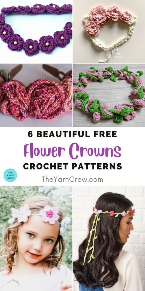 Flower Crown Crochet, Twisted Headband Pattern, Crochet Crown Pattern, Crown Crochet, Crochet Hair Band, Crochet Headwear, Crochet Flower Headbands, Crochet Crown, Crochet Fairy