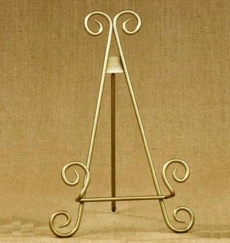 11"h Gold Finish Metal Display Easel / Platter Stand ~ Great for Display Photo Frames and Collectible Plates Metal Easel, Easel Painting, Display Easel, Metal Display, Book Stand, Easels, Gold Baby Showers, Support Telephone, Frame Stand