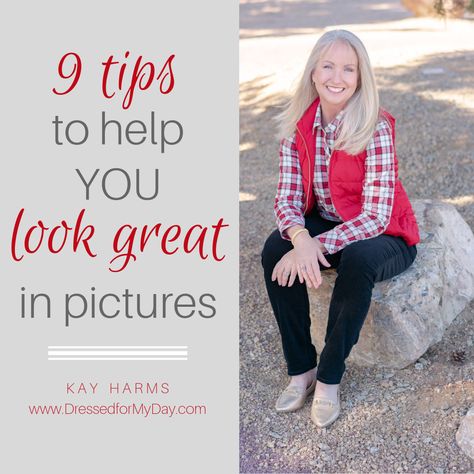 9 tips to help you look great in pictures Best Way To Smile For Pictures, How To Keep Eyes Open In Photos, How To Take The Perfect Picture, How To Smile For Photos Tips, Posing Tips For Plus Size Women, How To Look Better In Pictures, Flattering Poses For Women, How To Pose For Pictures Plus Size, How To Smile For Photos