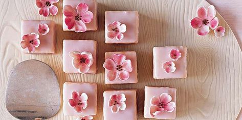 Simple Sugar Glaze Recipe | Martha Stewart Easter Food Appetizers, Floral Dessert, Cherry Preserves, Fingerfood Party, Sugar Glaze, Almond Paste, Fairy Party, Spring Shower, Almond Cakes