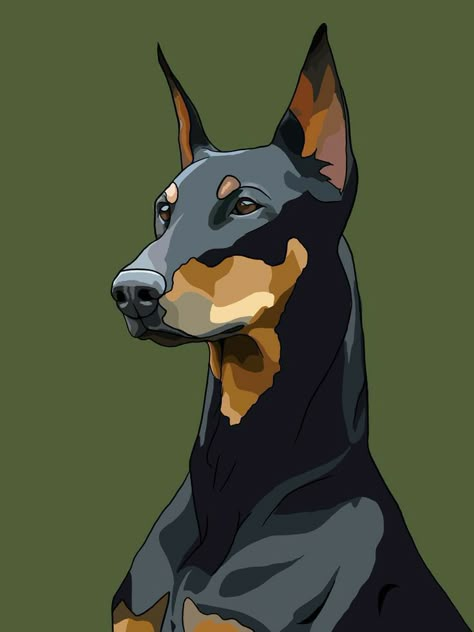 Painting Ideas Ipad, Ipad Painting Ideas, Illustration Art Animals, Doberman Wallpaper, Dog Digital Art, Wallpaper For Ipad, Dog Design Art, Madara Susanoo, Digital Art Software