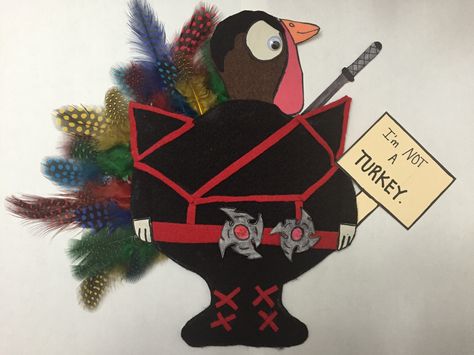 Turkey In Disguise! Ninja Disguise A Turkey Ideas Kids, Turkey In Disguise, Disguise A Turkey, Ninja Turtle Costume, Turkey Disguise Project, Turkey Project, Turkey Disguise, Turtle Costumes, Turkey Crafts