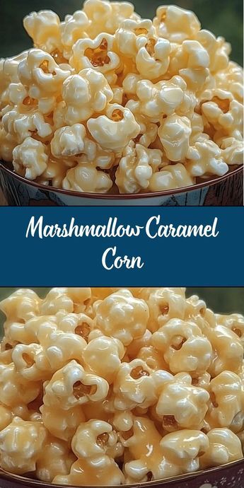 Marshmallow Caramel Popcorn is a delightful treat that combines the crunch of popcorn with a sweet, gooey caramel-marshmallow coating. It's perfect for movie nights, parties, or whenever you're craving something sweet and satisfying. Quick And Easy Caramel Popcorn, The Best Caramel Popcorn, Quick Caramel Popcorn, Gourmet Popcorn Flavors, Popcorn Marshmallow Recipes, Good For You Desserts, Recipes To Use Up Marshmallows, Popcorn Party Mix Recipes, Marshmallow Carmel Corn