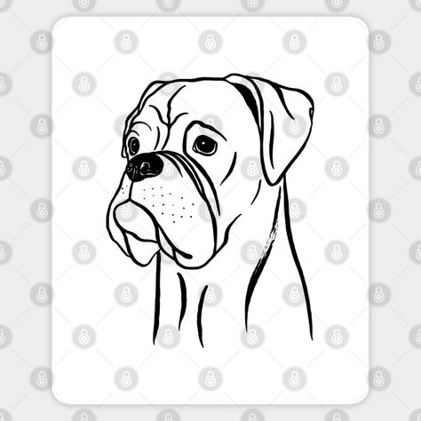 Boxer Rebellion, Boxer Dogs Art, Pencil Drawings For Beginners, White Boxers, Boxer Love, Boxer Puppies, Black And White Wall, Animal Embroidery, Sketch Inspiration